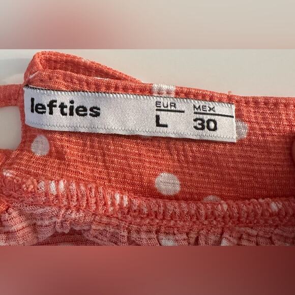 Lefties Size L Coral Polka Dot Maxi Dress - Picture 2 of 6